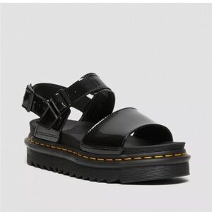 Dr Martens Voss Patent Leather Flatform Sandals EUC